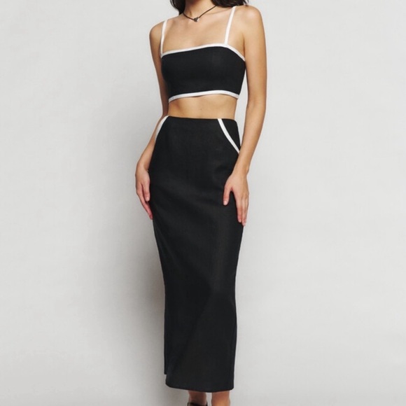 House of Harlow 1960 Dresses & Skirts - House of Harlow Black White and Linen Blend 2 Piece Set